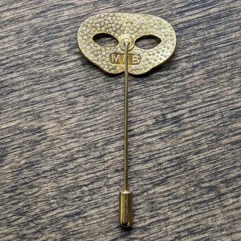 Vintage Mardi Gras Enamel Stick Pin Brooch